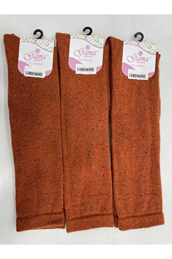 Gama Çorap 3 Pieces Genuine Lamb Wool Long Below the Knee Thick Winter Women's Socks