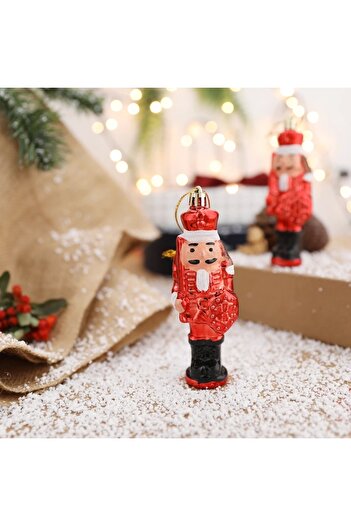 Yenigeldi 3 Adet Fındıkkıran Asker (7 CM) Nutcracker Çam Ağacı Süsü Yılbaşı Doğum Günü Parti Süslemeleri