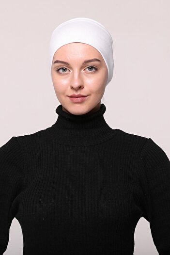Altobeh Bandana Hijab fără cusături din bumbac pieptănat pentru femei Bone Sports Hair Band-alb