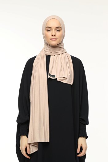 Altobeh Beige Hijab Combed Plain Shawl