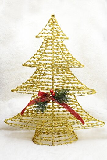 Waldern Gold Decorative Wire 3d Pine Tree Ornament Xl Christmas Ornament 60cm