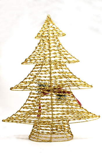 Waldern Gold Decorative Wire 3d Pine Tree Ornament Xl Christmas Ornament 60cm