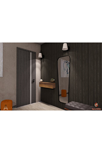 Egecan Mobilya 90cm Ceviz Kapaklı Dresuar Salon Antre Hol Oturma Odası Askıda Kulplu Dolap Dresuar