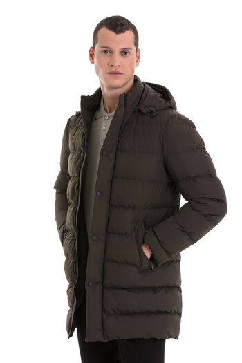 Hatemoğlu Παλτό με κουκούλα με κουκούλα Khaki Slim Fit