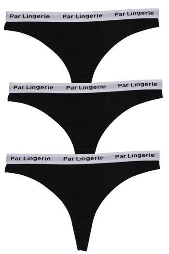 par lingerie pl Black Women's Thong - 3-Piece String Set