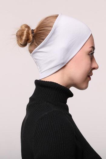 Altobeh Women's Combed Cotton Seamless Hijab Bandana Bone Sports Hair Band-Light Gray