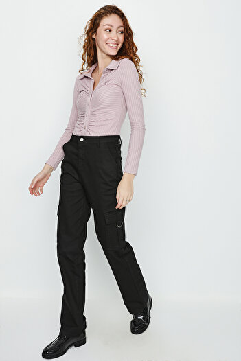 Select Moda Kadın Kargo Cepli Geniş Paça Pantolon