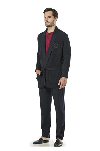 Pierre Cardin Men&#39;s Dowry Dressing Gown and Pajamas Five-Piece Set ys5595
