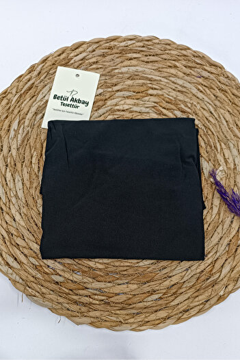 Betül Akbay Black Cotton Girl's Head Scarf - Virgin Mary Model Practical