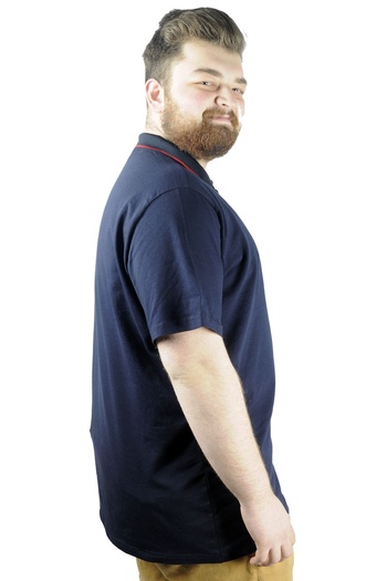 ModeXL Mode Xl Μπλουζάκι μεγάλου μεγέθους Polo Lycra Single Jersey Pocket 21558 Navy Blue