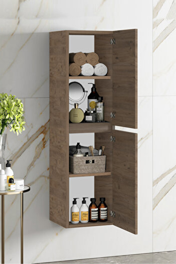 ÖZCEDEN Yıldız 35*130 Cm Atlantik Çam MDF Asma Banyo Boy Dolabı