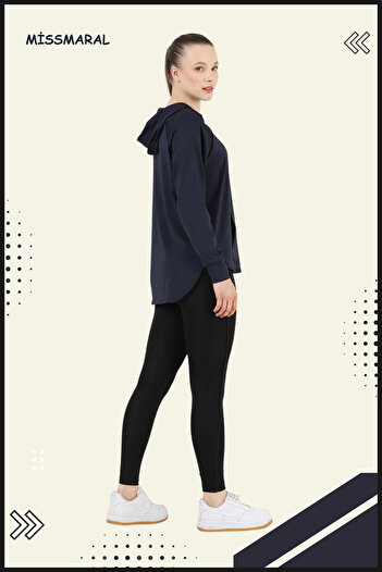 missmaral Women's Tracksuit Set Sports Tunic & Slim Fit Leggings Diving Fabric Sports And Casual Navy Blue 3060