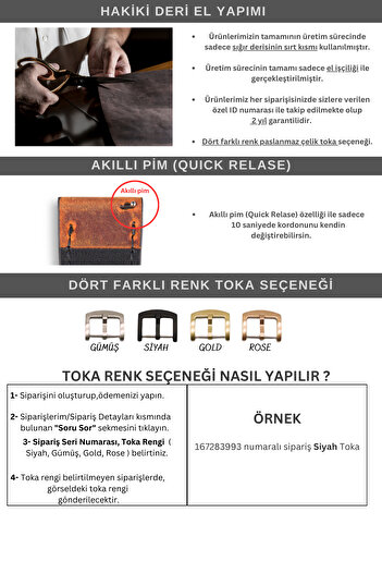 vagave Fossil FS4656 22 mm Uyumlu Hakiki Deri Saat Kordonu Kayışı - Musap 4 Farklı Renk Toka Seçeneği