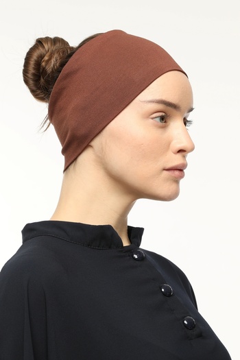 Altobeh Women's Combed Cotton Seamless Hijab Bandana Bone Sports Hair Band-chocolate