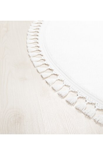 Valery Home Pompom Plush - Round Comfort Fringed