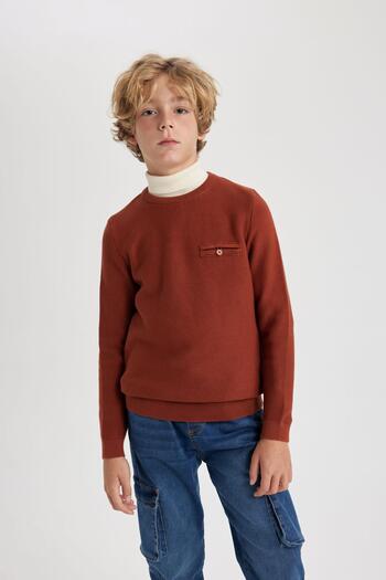 DeFacto Boy's Regular Fit Crew Neck Sweater