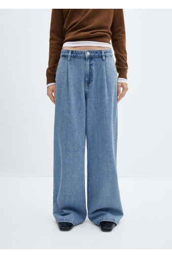 MANGO Woman Wideleg pleated jeans