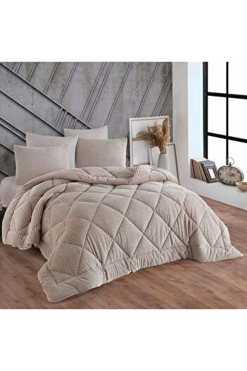 Hobby Premium Soft Double Comforter Set Beige