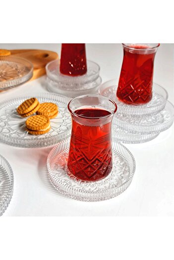 behila Trend Gardenia 6-Piece Glass Tea Plate