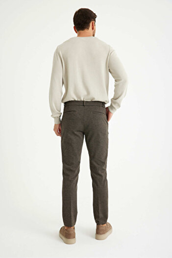 Just Like You Kahve Slim Fit Yandan Cepli Erkek Pantolon
