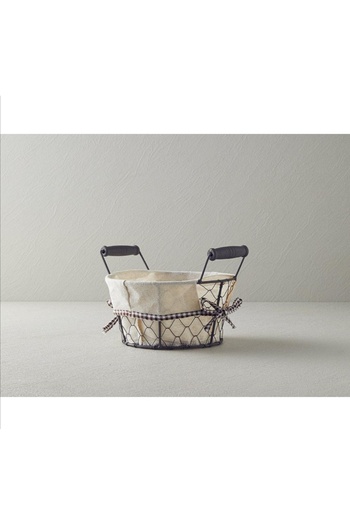 English Home Aluna Metal Bread Basket 20 Cm Beige