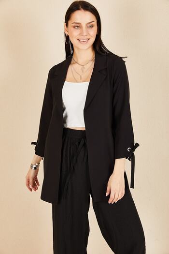 HAKKE Sleeve Eyelet Binding Jacket