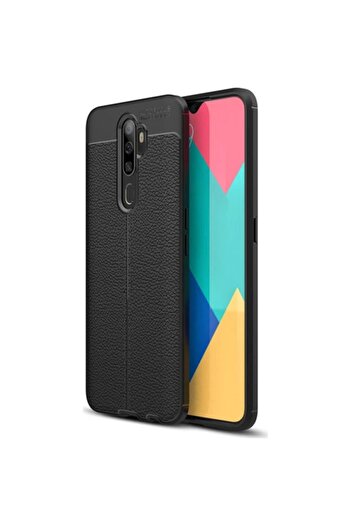 Fibaks Oppo A9 2020 Case Armor Leather Look High Quality Silicone Niss