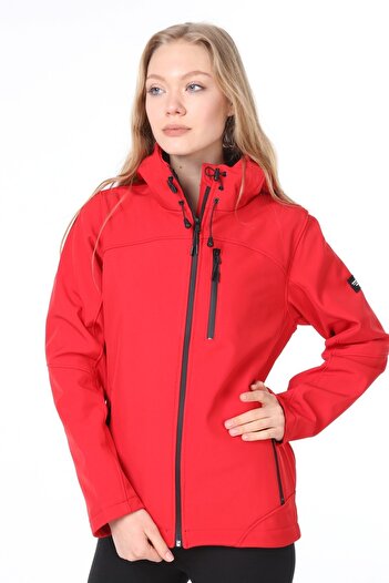 GHASSY CO. Women's Red Water Windproof Softshell Sport Coat