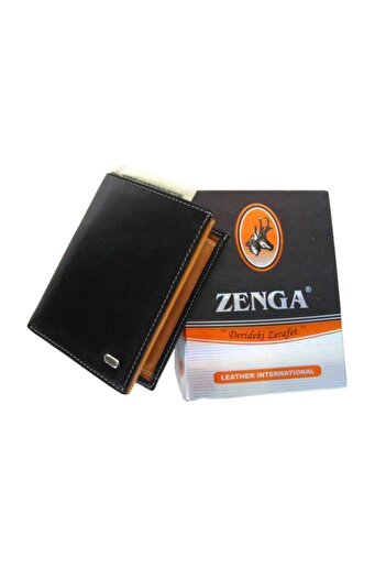 Zenga Men's Wallet 153-04 Black Tan