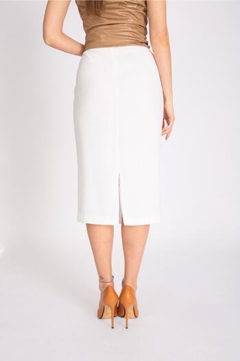 Oilemaperla Midi White Skirt-2054
