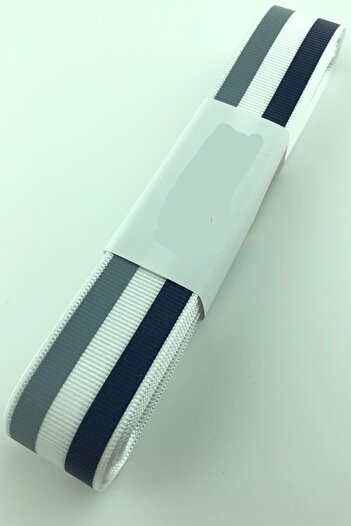 Hobigram Μπλε γκρι ρίγες με στάμπα Grosgrain κορδέλα – Προσαρμοσμένο σχέδιο, αξεσουάρ, ποιοτική παραγωγή, εντυπωσιακό στυλ