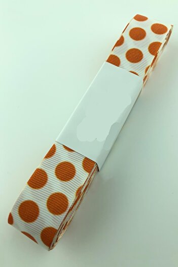 Hobigram Panglică grosgrain portocalie mare cu buline – Design special, accesoriu, producție de calitate, stil atrăgător