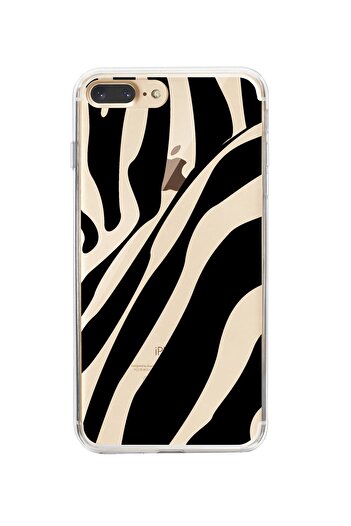 mooodcase iPhone 7 Plus Compatible Zebra Patterned Premium Transparent Silicone Case.