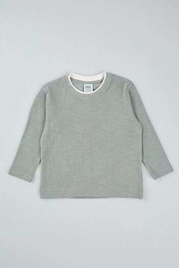 PAULMARK Boy's Collar Detailed Sweat Top