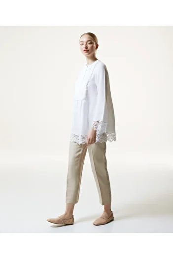 Machka Bluse aus gerippter Spitzenmischung