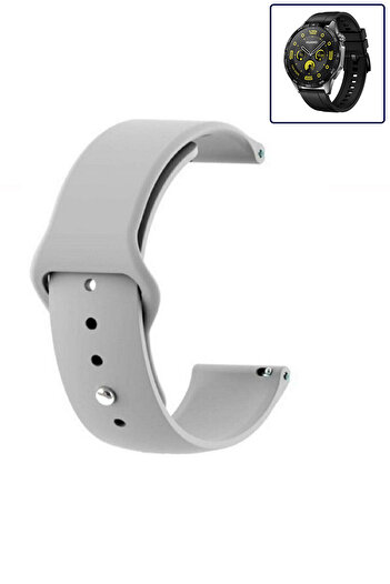 Tagomoon Huawei Watch Gt4 46mm Uyumlu Kordon Yumuşak Dokulu Esnek Jel Silikon Gri Kayış