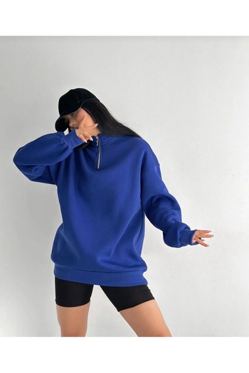 NewCabin Half Zippered High Collar Sweatshirt with Fleece Inside Winter unisex