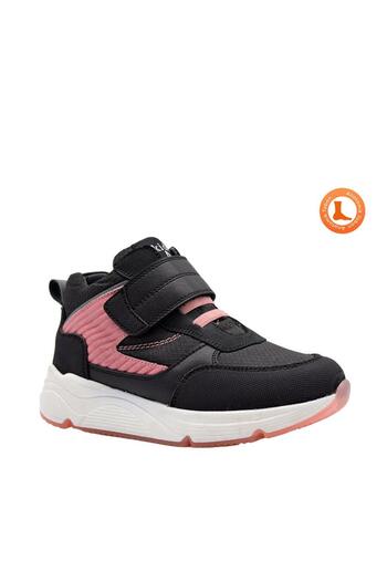 kids A more Pixie Single Velcro and Elastic Leather Girl's Boots Black