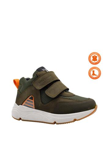 kids A more Avril Double Velcro Leather Boy's Boots Khaki