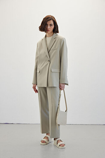 Manuka Wide Leg Fabric Trousers Çağla