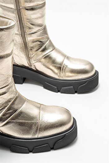 Elle Shoes Gold Deri Kadın Günlük Bot