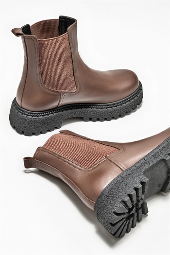 Elle Shoes Kahve Deri Kadın Günlük Bot