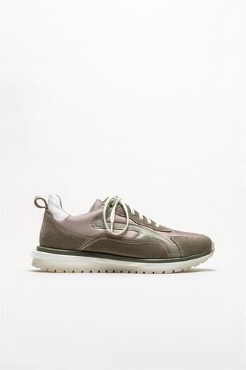 Elle Shoes Green Leather Men's Sports Shoes