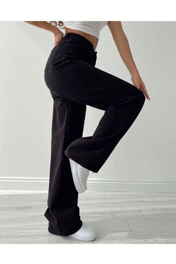 LAMİRA PALAZZO BLACK JEANS WIDE LEG