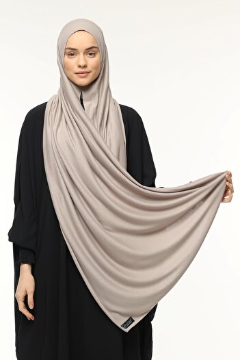 Altobeh Luxury Organic Plain Combed Shawl - Practical Snap-on, Cross-lined, Light Mink