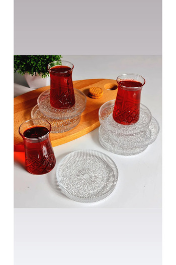 behila Trend Gardenia 6-Piece Glass Tea Plate