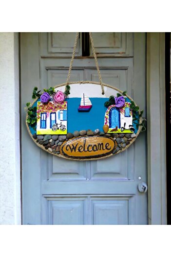 Mixperi Sailor Welcome Written Hand Painted Colorful Door Ornament
