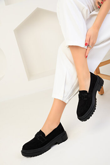 SOHO Black Suede Women's Casual Shoes 18649