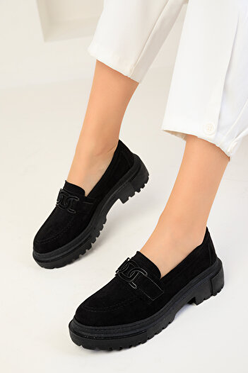 SOHO Black Suede Women's Casual Shoes 18649