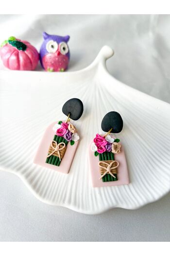 TREND Flower Bunch Victoria Model Polymer Clay Earrings